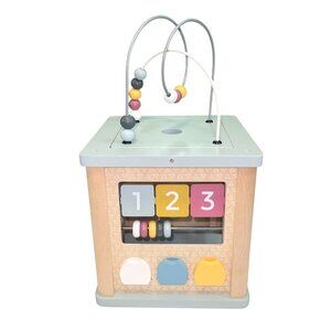 Bigjigs Wooden Activity Cube Shape Sorter Bead Maze Sensory Toy 1 Year+